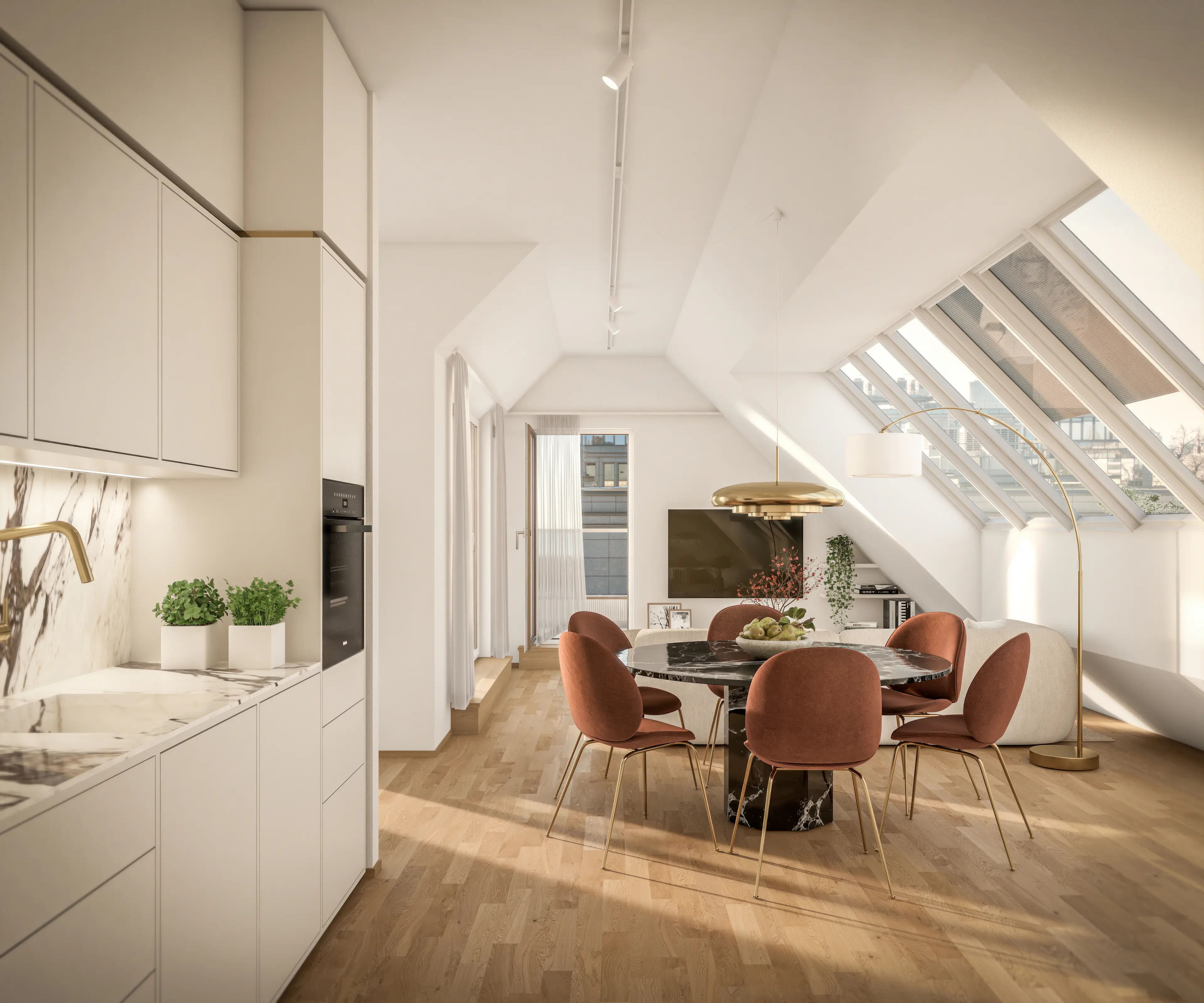 Moderne Küche einer Wohnung in der Langen Allee 6A